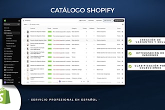 structure and upload your product catalog in shopify
