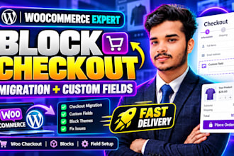 migrate your woocommerce checkout to block checkout and add custom fields