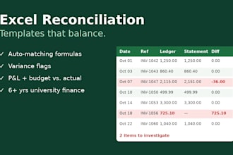 create an excel bank reconciliation template