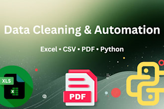 convert PDF to excel, clean data and format spreadsheets