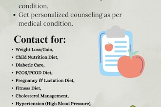 create  diet plans and provide nutrition guidance