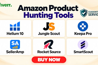give  amazon tools helium 10, jungle scout , keepa and more