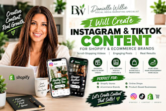 create instagram and tiktok content for shopify ecommerce brands