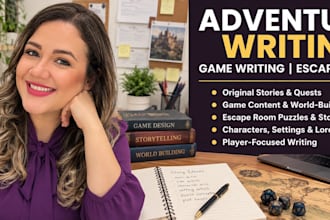 write immersive escape room puzzles, clues, riddles and game content