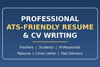 write an ats friendly professional resume and CV