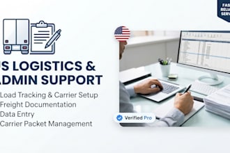 do US logistics documentation data entry and administrative support
