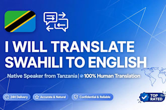 translate swahili to english accurately and do tanzania market research