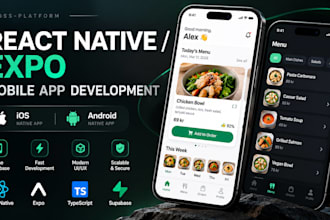 develop a react native expo mobile application