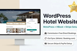 build wordpress hotel site with motopress hotel booking, hbook and stripe setup