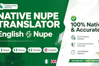 translate english to nupe and nupe to english native speaker