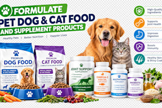 formulate pet dog cat food and supplement products