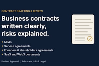 draft or review your business contract, nda or legal agreement