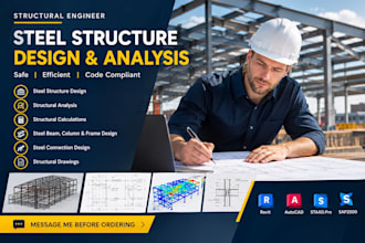 design analyse steel structures with structural calculations