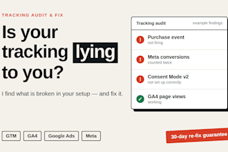 audit your GTM, ga4 and meta pixel tracking for google and meta ads
