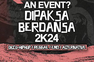 design an edgy brutalist poster for your music gig, sport event, or brand