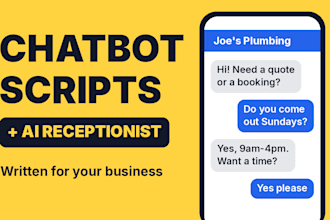 write ai chatbot scripts faq answers and ai receptionist call scripts