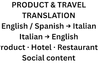 business and social media content into italian or english