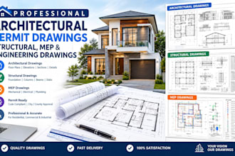 draw professional architectural permit, structural mep, engineering drawings