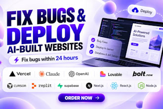 fix bugs and deploy your ai built website on vercel or netlify