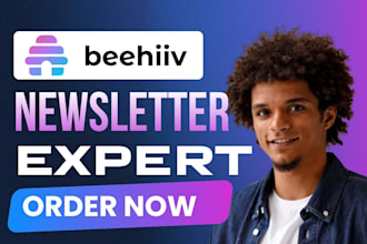 beehiiv newsletter setup, beehiiv expert, newsletter design beehive landing page