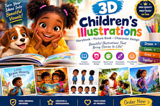 3d children illustration children book design picture book character design