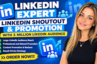 shoutout share or repost content link with influence 3 million linkedin audience