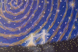 create a dreamy surrealist handmade acrylic painting in my style