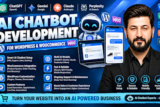 develop an ai chatbot for wordpress website and woocommerce store