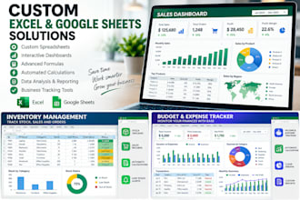 create custom excel and google sheets spreadsheets and dashboards