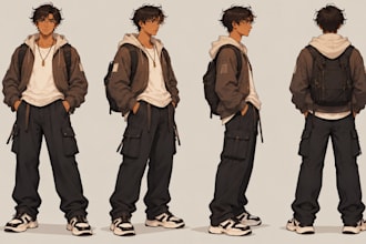 create custom character design and character illustration