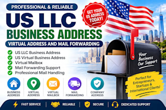 provide US llc virtual business address mailing address mail forwarding service