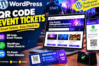 qr code event tickets, wordpress ticket check in, fix event ticket website