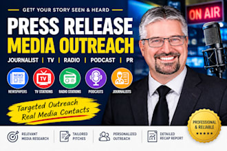 do press release media outreach journalist pitching radio podcast PR news