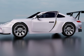 create a 3d car or vehicle model for games and rendering