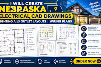 create nebraska electrical cad drawings lighting and outlet layouts wiring plans