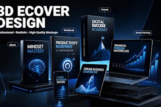 digital product mockup and ecover bundle design