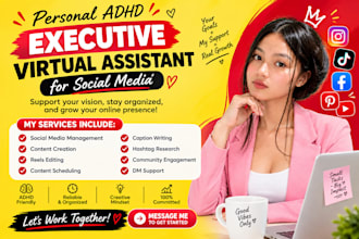 post schedule VA personal adhd executive virtual assistant for social media VA