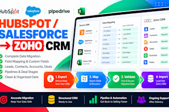 migrate hubspot salesforce pipedrive or excel to zoho CRM