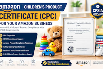 provide CPC certificate as per cpsia standards for amazon