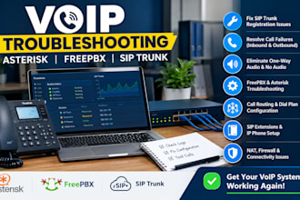 troubleshoot sip trunk, voip, asterisk and freepbx issues