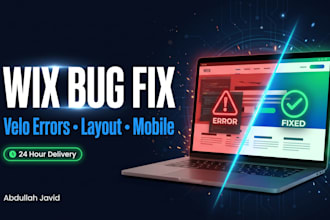 fix wix website bugs, velo code errors and layout issues fast