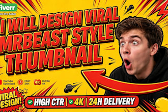 design 3 viral mrbeast style youtube thumbnail in 12 hours