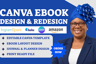 design canva ebook, canva journal, workbook, lead magnet and book design