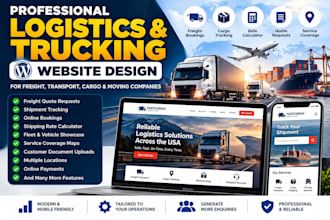 design trucking website, logistics website, cargo, freight and dispatch website