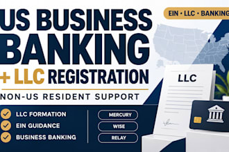 create US llc registration and business banking, mercury for non US resident
