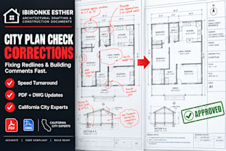 fix city plan check corrections and redlines