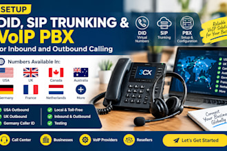 did, sip trunks, and voip pbx for inbound and outbound calls