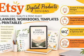 design etsy digital product, etsy SEO for etsy product listings and shop setup