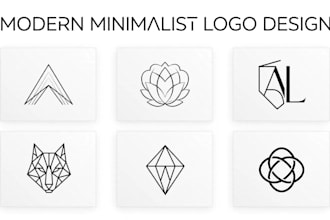 design 3 modern minimalist logo and viral hashtag research for your brand