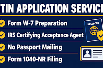 obtain your itin and prepare your US tax return as an irs caa
